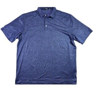 Inward Half Polo Shirt Mens XL Blue Golf Performance All Over Bear Print Wicking